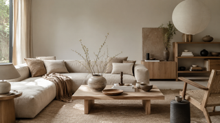 Scandinavische woonaccessoires in rustige kleuren en natuurlijke materialen
