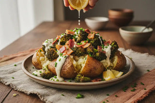 Ovenaardappels met krokante broccoli en spekjes