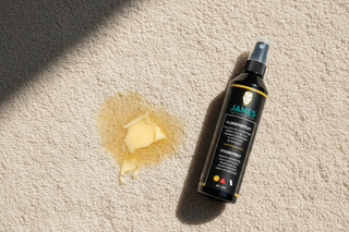 Boter vlek verwijderen: vetvlekken uit tapijt, bank en vloer met James