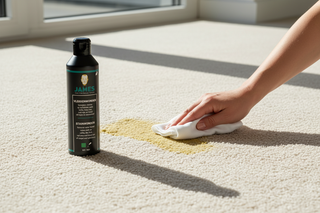 Braaksel verwijderen uit tapijt of bank: een geruststellend stappenplan met James