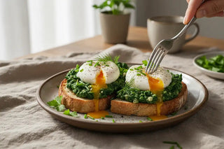 Eggs Florentine met romige spinazie en gepocheerde eieren