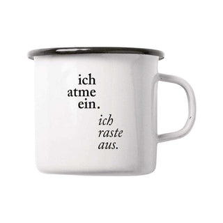 Emaille mok Ik adem in 300ml - Het Adres