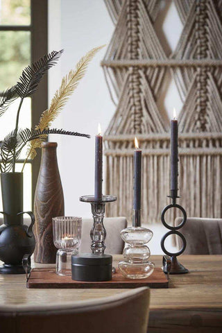 Kandelaar Laval grijs 23cm - Het Adres