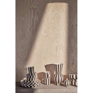 Toppu vaas zwart wit rond 28cm - Het Adres