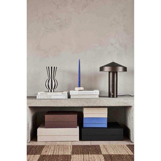 Toppu vaas zwart wit rond 28cm - Het Adres