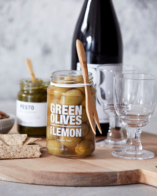 Bambuinen tarjoiluharukka kuminauhalla – 12 kappaletta