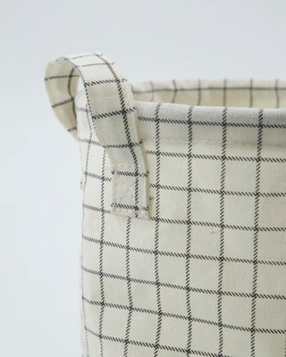 Säilytyskori harmaa ruutukuviolla 15 cm