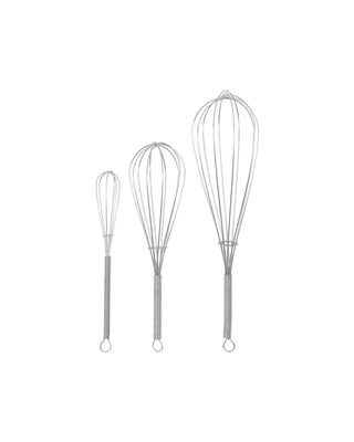 Whisk zilveren afwerking - set van 3