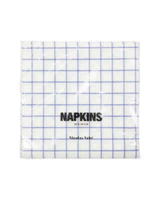 Servetten Check Blauw 20x20 cm