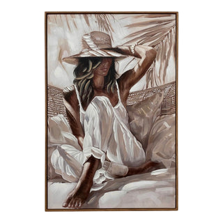 Canvastavla Flora – Kvinna med hatt 60x90 cm