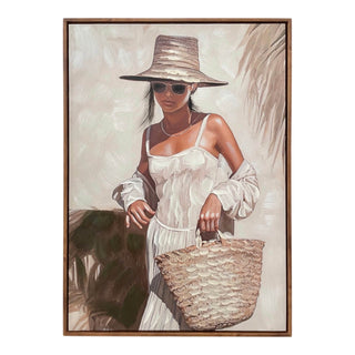 Canvas-Gemälde Michele – Frau mit Hut 50x70 cm