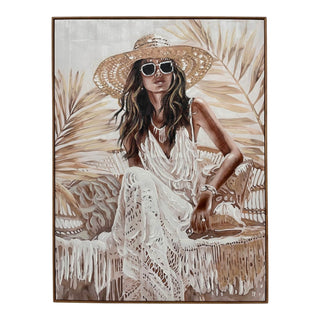 Canvasbild Rosalie – Frau mit Hut 90x120 cm
