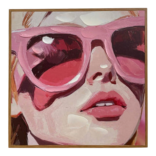 Trätavla Sunglasses – Pop Art-solglasögon 30x30 cm
