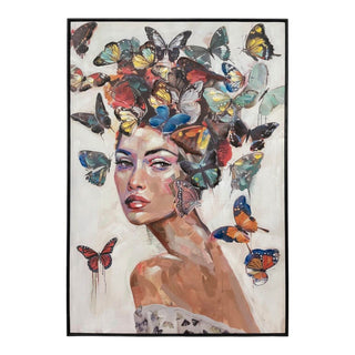 Canvasmålning Kvinnor med fjärilar 70*100*3.5cm
