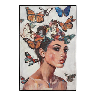 Canvasmålning Kvinnor med stora fjärilar 80*120*3.5cm