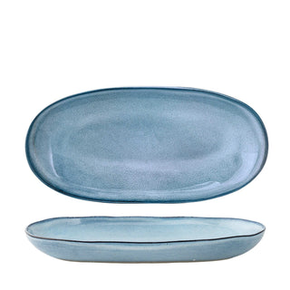 Serveerschaal aardewerk blauw Sandrine 34cm