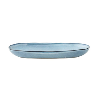 Blue earthenware serving dish Sandrine 34cm