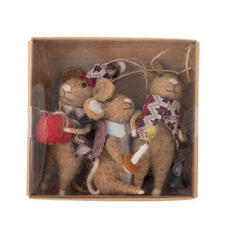 Peo ornamenten bruin wol 3 stuks - Het Adres