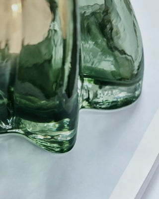 Photophore Curva verre vert 15cm
