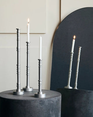 Kaarsenstandaard Jersey zilver geoxideerd 28cm