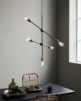 Molecular hanglamp zwart messing 78cm