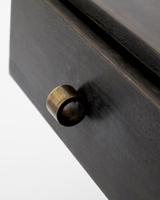 Table murale noire Bedsi en bois de manguier 35cm