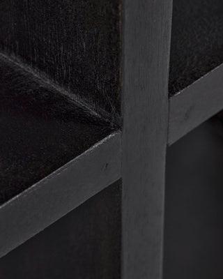 Tavolino laterale nero in legno di mango 100cm