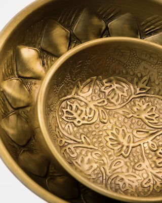 Schaal Una goudkleurig aluminium - 2 stuks