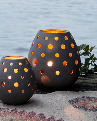 Candle Holder Artie grey earthenware 35cm