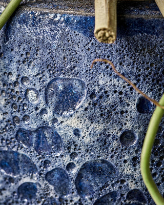 Pot de fleurs Pavi bleu céramique 28cm