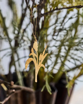 Lilly ornamentenset antiek koper - 3 stuks