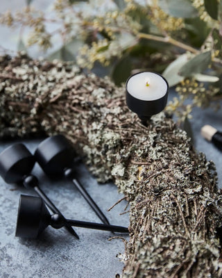 Candle Holder Folk black metal 12cm