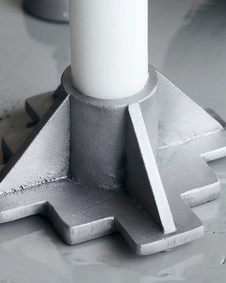 Kandelaar Castle antiek aluminium 6,5cm