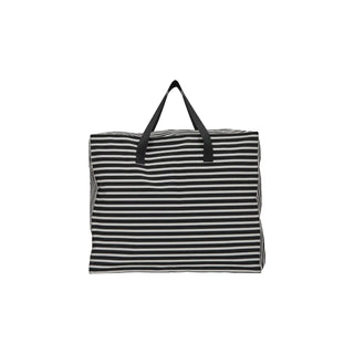Storage bag Leaf black off-white 48x58cm
