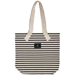 Tasche Canva schwarz gestreift 43cm