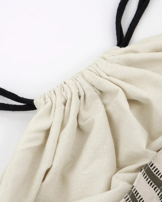 Tasche Canva schwarz und weiß mit Kordelzug 65cm