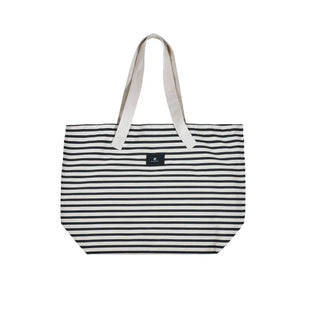 Borsa Canva nera a righe con coulisse 65cm