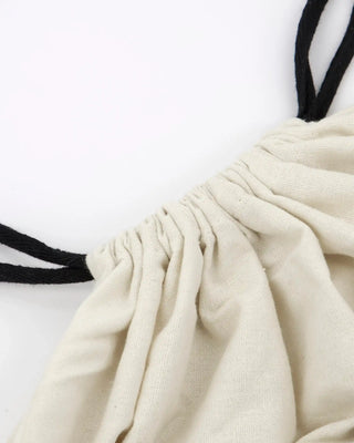 Tasche Canva schwarz gestreift mit Kordelzug 65cm