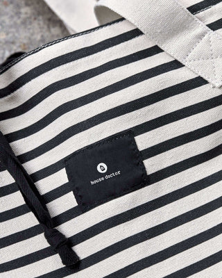 Tasche Canva schwarz gestreift mit Kordelzug 65cm