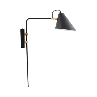 Wandlamp Club zwart metaal 62cm