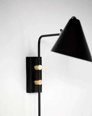 Wandlamp Club zwart metaal 62cm