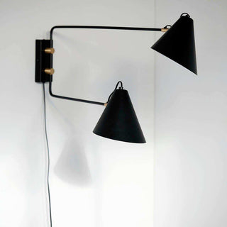 Wandlamp Club Double zwart 81cm - Het Adres