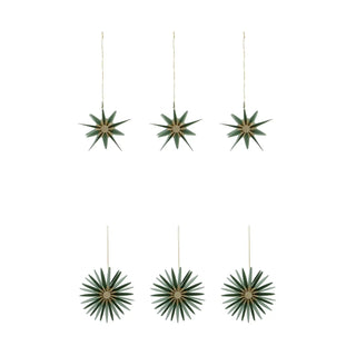 Ornements de Noël Stari vert champagne - 6 pièces