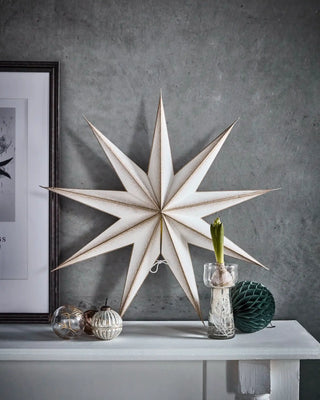 Papieren ster 9 punten champagne 60cm