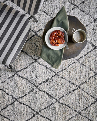 Alfombra Cruz negro blanco roto 140x200 cm