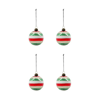 Happ kerstballen multi glas - 4 stuks