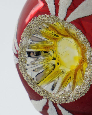 Kerstballen rood glas nostalgisch - 4 stuks