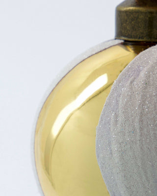 Kerstballen Twister wit goud glas - 4 stuks