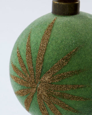 Kerstballen Flos mintgroen velours glas - 4 stuks