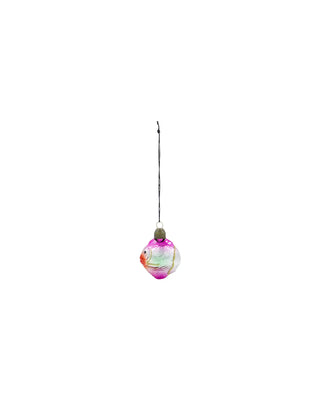 Kerstballen visvormig goud roze glas - 4 stuks